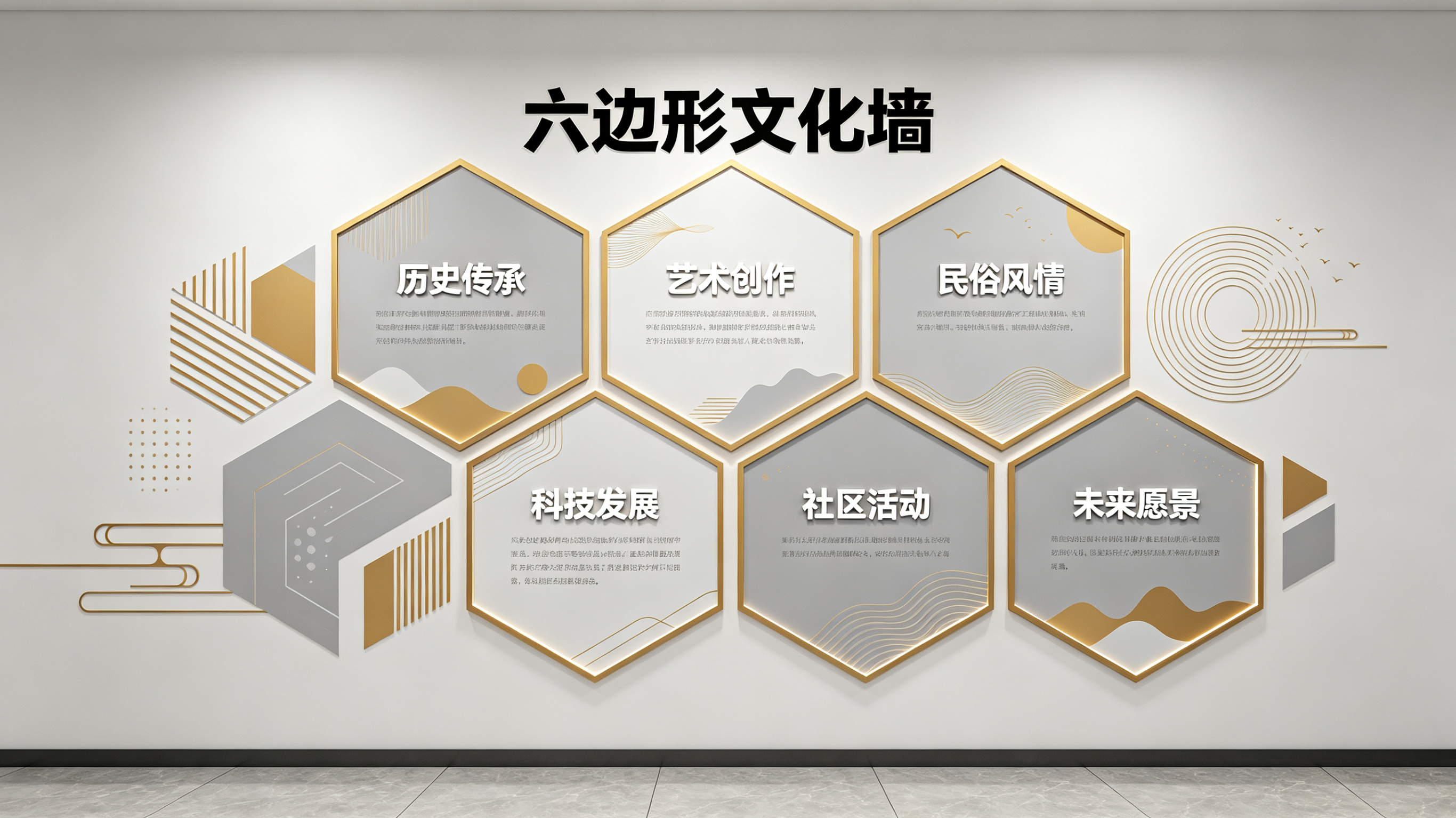 若尔盖企业文化墙 | 六边形信息美学